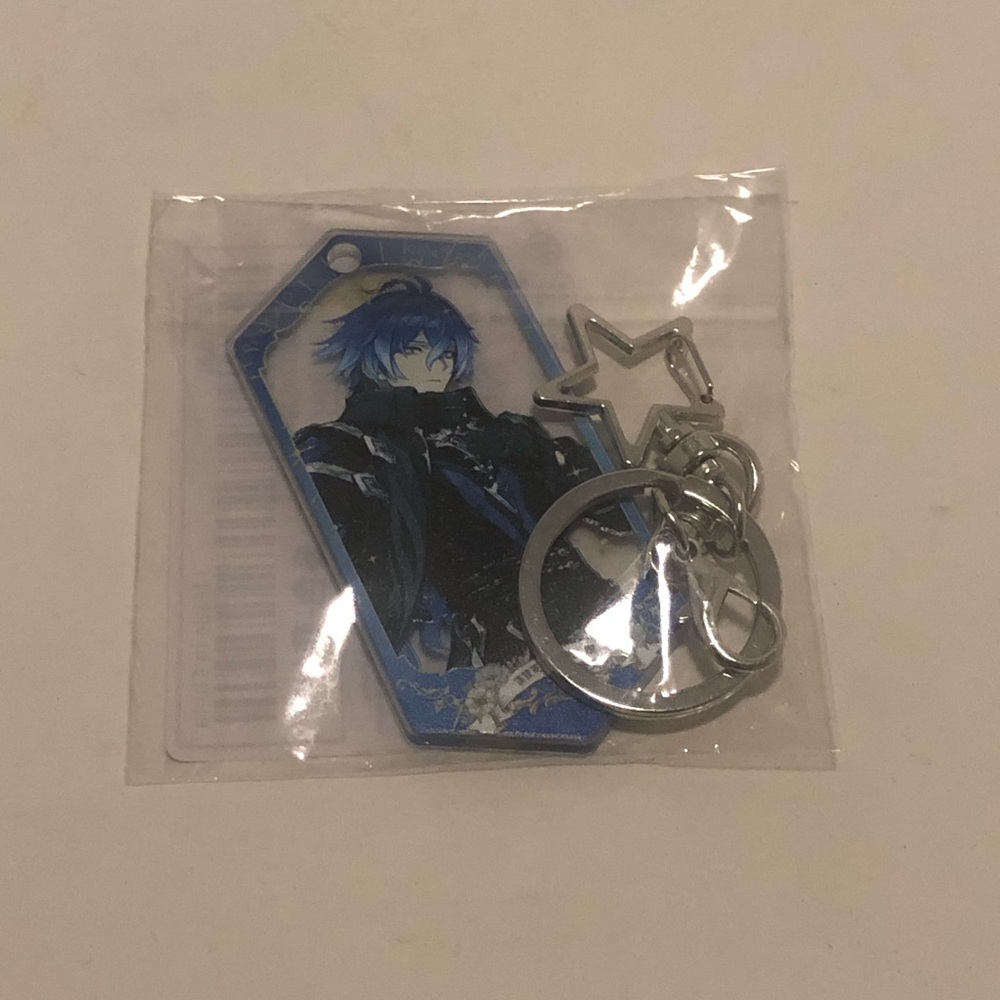 Genshin Impact Flins Silver Tone Star Keychain Accessory